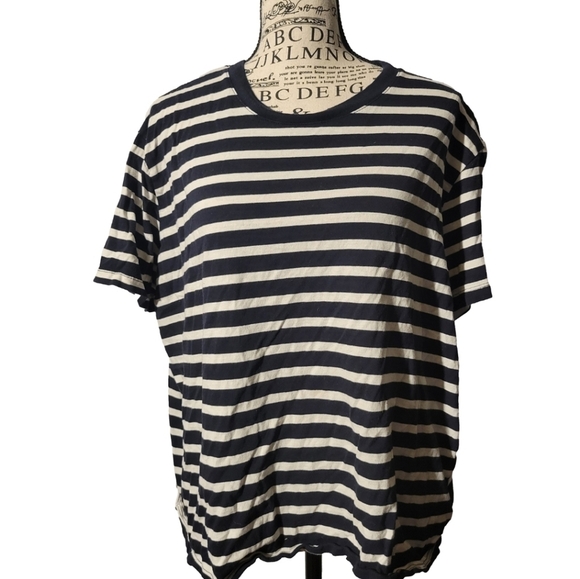 H&M Tops - Women's H&M XL striped short sleeve top NWOT